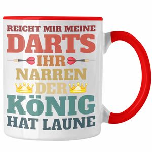 Trendation - Dart Tasse Dartpfeil Reicht Mir Meine Darts Spruch Männer Dart-Spieler Geschenkidee (Rot)