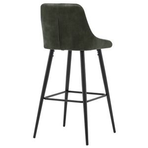 Barová stolička Sada 2 barových stoličiek Látkový poťah Zamatový dizajn Vintage stolička Kovové nohy, Farba:zelená, Materiál:zamat Vintage