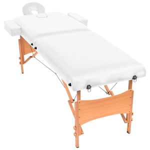 vidaXL Massageliege 2-Zonen Klappbar 10 cm Sitz Weiß