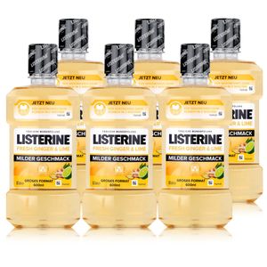 Listerine Fresh Ginger & Lime 600ml - Milder Geschmack (6er Pack)