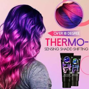 2 STK 60ml Einweg-Haarfarbe Farbwechsel Haarfärbemittel-Farbcreme, Lila-Rosa Haarfarbe Creme Haartönungen