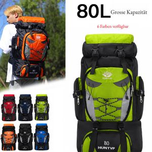 80L batoh Vodotěsná lezecká taška Bike Backpack Sportovní taška pro volný čas Backpack Cestovní batoh Trekking Camping Hiking Outdoor Sport, zelená, 80L