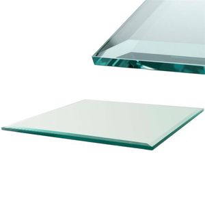 Glasplatte Kaminplatte 90x90 cm klar quadratisch Sicherheitsglas Funkenschutz