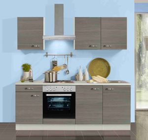 Küchenblock Vigo 210 cm in Pinie Nachbildung mit Spüle ohne Elektrogeräte