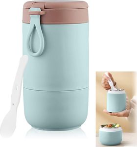 Lunchbox 730ml MüSlibecher Becher,Doppelschicht ThermobehäLter mit Löffel Lunchbox 730ml MüSlibecher Becher,Doppelschicht ThermobehäLter mit Löffel