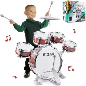 Kinder Schlagzeug Set Spielzeug 5 Drums mit kleinen Becken Hocker Drum Sticks