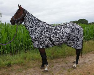 Esposita Fliegendecke "Zebra" mit Halsteil - gestreift 115cm