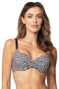 Vivisence Bikini Push-Up BH Dame Bademode Geblümt Regulierbar Klassisch EU 3222, Schwarz,70C