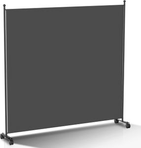 TolleTour Paravent auf Rollen Outdoor Raumteiler Garten Spanische Wand Trennwand Raumtrenner 1 teilig Anthrazit 187x181 cm