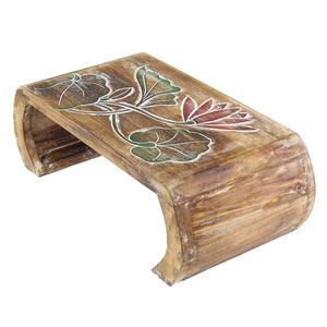 Beistelltisch Couchtisch Opiumtisch Brücke  Blumentisch Betttisch Laptoptisch Notebooktisch Lotus 20 cm Höhe Natur Klein