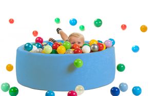 sunnypillow Bällebad für Baby Kinder mit 200 bunten Bällen ∅ 7cm Bällepool 90x30cm viele Farben zur Auswahl Spielbälle Kugelbad Spielbecken Farbe : blau