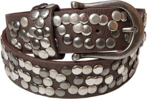 styleBREAKER Damen Nietengürtel mit unterschiedlichen Nieten, Kunstleder Gürtel Einfarbig, Damengürtel kürzbar 03010008