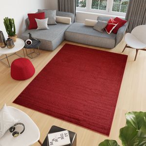 Teppich Kurzflor Wohnzimmerteppich Schlafzimmer Einfarbig Design Modern Rot 300 x 400 cm