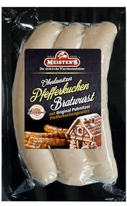Pfefferkuchen Bratwurst | Lebkuchen Bratwürste für Weihnachten | Mit original Pulsnitz Pfefferkuchengewürz (300g)