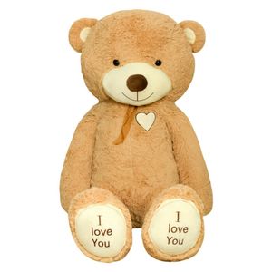 XXL Riesen Teddy Teddybär Kuscheltier Plüsch Tuch I love you braun 100cm liegend 