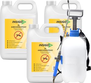 INSIGO 3x2L + 5L Sprüher Anti Ameisen Mittel Spray Gift gegen Stop frei abwehren Bekämpfung Schutz