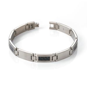 Boccia Uni Armband aus Titan mit Carbon in bicolor - 0333-01