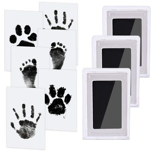 3pcs Baby Hand- und Fußabdruck Set Pfotenabdruck Set Hund Katze Clean Touch Stempelkissen für Shower Familie Geschenk