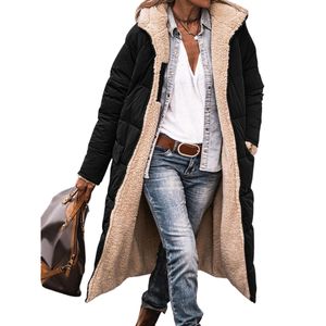 Damen Steppmäntel Outwear Bequeme Fleece Jacke Lässig Langarm Sherpa Mantel Urlaub Schwarz,Größe:XL