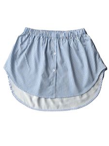 Damen Unterröcke Mini Underskirt Lower Skirt Röcke with Buttons Verlängerung Rock Typ A Blau gestreiftes hinteres langes Pendel,Größe S