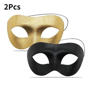 Maskerade Maske, Klassisches maske karneval maske Cosplay maskenball masken Mit elastischem Seil für Mann-Frauen-Paar, Schwarz Gold