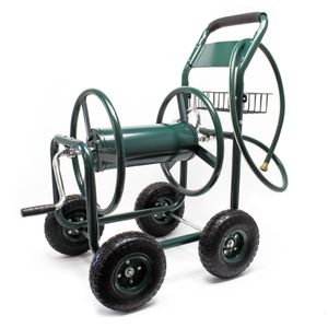 Wiltec Schlauchwagen ohne Schlauch, Schlauchaufroller für 3/4" (19 mm) Gartenschlauch bis 70 m, mit Reifen Ø 25cm Gartenschlauchwagen, Gartenschlauchtrommel