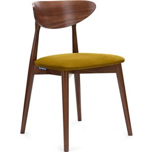 Konsimo Židle "RABI", žlutá, látka/dřevo, skandinávská, 47x79x45 cm