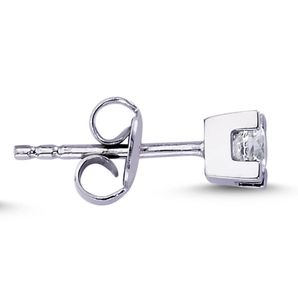 0,13 Carat Herren Diamant Solitär EinStein Ohrringe 14 Karat Weißgold