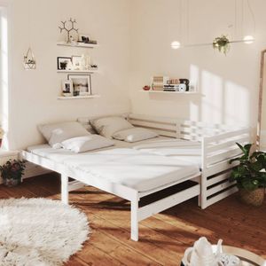 Maison Exclusive Výsuvná denní postel 2 × (90x200 cm) bílá masivní borové dřevo