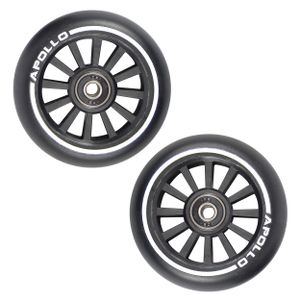 Apollo Stunt Scooter 2er Wheel Set 100mm Ersatzräder mit PP Core und ABEC9 Kugellagern - schwarz