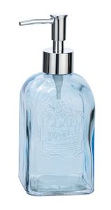 Seifenspender Vetro Blau eckig Echtglas