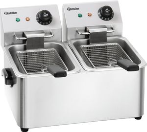 Bartscher A162412E Fritteuse, Edelstahlgehäuse, herausnehmbarer 8 l Ölbehälter, Kaltzone Bartscher A162412E Fritteuse, Edelstahlgehäuse, herausnehmbarer 8 l Ölbehälter, Kaltzone