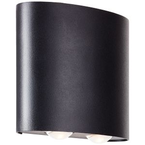 schwarze LED Outdoor Wandlampe - spritzwassergeschützt - 13 cm x 14 cm