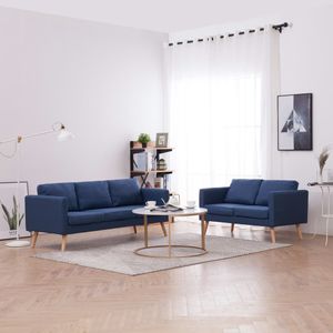 【Neu】Couchgarnituren 2-tlg. Sofagarnitur Stoff Blau Gesamtgröße:116 x 70 x 73 cm BEST SELLER-Möbel-Sofas im Landhaus-Stil