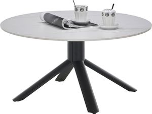 Joanna Couchtisch Ø 90 cm Keramik Weiß / Schwarz