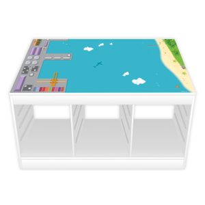 Spielfolie/ Möbelfolie für IKEA TROFAST Hafen Wasserwelt Aufkleber Kinderzimmer Spieltisch (Möbel nicht inklusive)