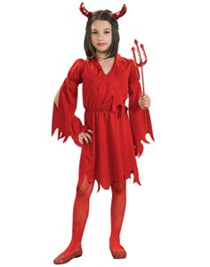 Kinder Devil Girl Kostüm Karnevalskostüm Gr.L rot Neu