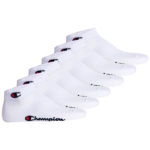 Champion Unisex Socken, 6er Pack - Quarter Socken, Basic, Logo Weiß EU 39-42