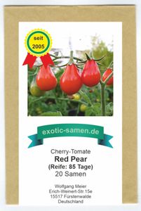 Rote Mini-Tomate in Birnenform - red Pear-Tomate - rotes Birnchen - 20 Samen