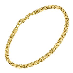 18k Gold Kette Armkette 21cm Schmuck Königskette Armband Herren Damen vergoldet 