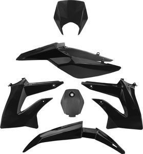 Verkleidungskit TNT 6-teilig für Derbi Senda DRD SM X-Treme Ltd Edition, Gilera SMT Racing RCR R Pro 50 ccm Bj. 2006 - 2013, Farbe:Schwarz