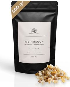 Incensera Weihrauch zum Räuchern, 500 gr aus Äthiopien, Eritrea Boswellia papyrifera, Räucherharz, naturreines Räucherwerk, Kirchenweihrauch