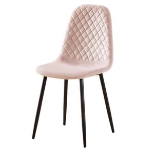 CasaDolce jídelní židle MOJI, sada 4 kusů, růžová, 42,5x40x90 cm, čalouněná, dekorativní prošívání, prášková barva, kovové nohy