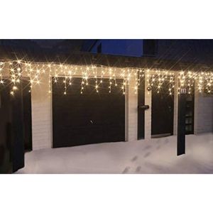 FHS International Eisregen Lichterkette 6m LED Mix warmweiß und kaltweiß 240 LEDS