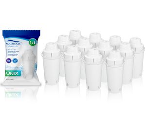 Aqualogis UniX 15-teiliges Filterpatronen-Set - Kompatibel mit Brita Classic, Dafi Classic - Wasserfilter - Wasserfilter für Kühlschränke