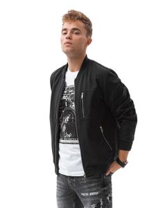 Ombre Clothing Męska przejściowa kurtka bomber Kasper czarny M