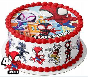 Spiderman Avengers Tortenaufleger Torte Tortenbild Fototorte Zuckerbild Kuchen Premium 0,6mm (SP07)