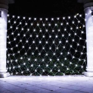 2X2M 144LEDs Lichternetz 8 Modi Wasserdicht Lichterkette für Innen Außen Weihnachten Hochzeit Party Garten Deko, Weiß