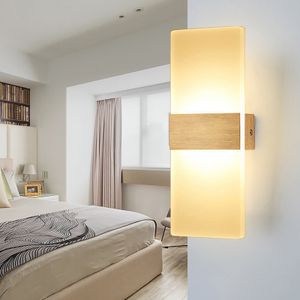 Jiubiaz LED Wandleuchte Innen/Außen Wandleuchten Modern  Wandlampe Wandbeleuchtung Treppenhaus Flur Warmweiß 12W