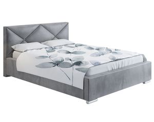GRAINGOLD Polsterbett 120x200 cm Rise - Bett mit Bettkasten und Lattenrost, Modernes Doppelbett - Grau